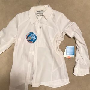 Brand new white Columbia Omni-shade long sleeve